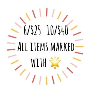 🌟All items marked with🌟 are 6/$25  10/$40